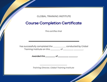 Free Editable Course Completion Certificate Template to Edit Online