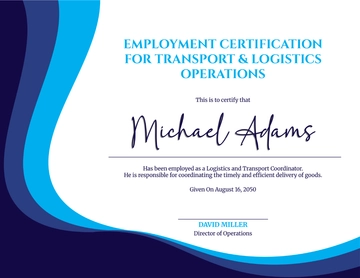Free Transport and Logistics Employee Certificate Template to Edit Online