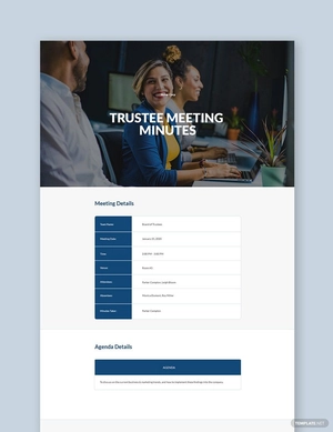 Sample Trustee Meeting Minutes Template