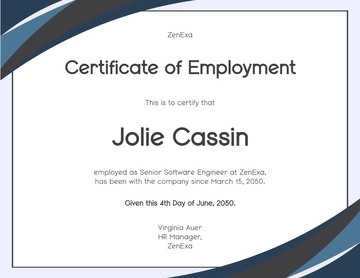 HR Certificate of Employment Template - Edit Online & Download