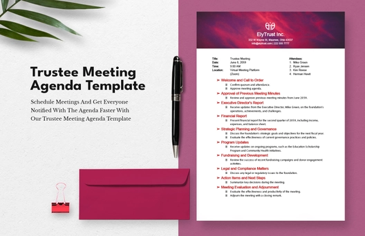 Trustee Meeting Agenda Template