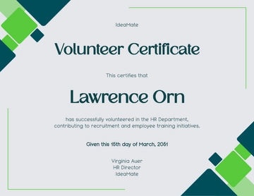 HR Volunteer Certificate Template - Download | Template.net