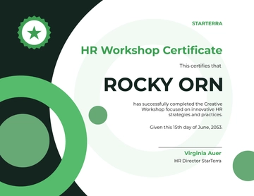 Creative HR Workshop Certificate Template - Edit Online & Download