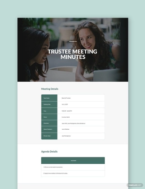 Annual Trustee Meeting Minutes Template