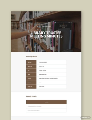 Library Trustee Meeting Minutes Template