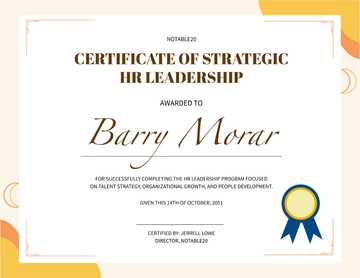 HR Certificate for Leadership Template - Edit Online & Download