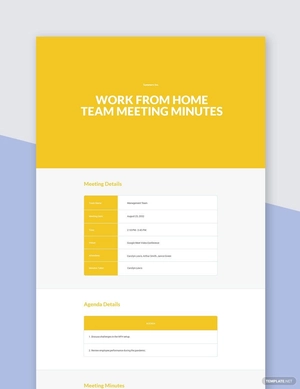 Work From Home Team Meeting Minutes Template