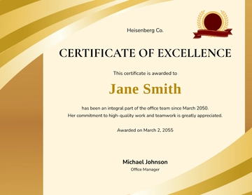 Free Professional Office Employee Certificate Template to Edit Online