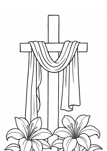 White Good Friday Drawing Page Template - Edit Online & Download