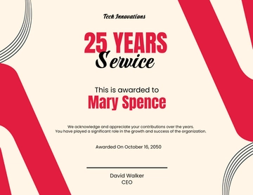 Free Employee Years of Service Certificate Template to Edit Online