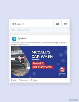 Car Wash linkedin Post Template