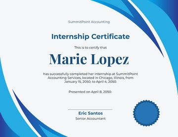 Free Modern Accounting Internship Certificate Template to Edit Online