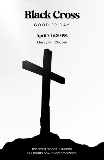 Free Black Cross Good Friday Poster Template to Edit Online