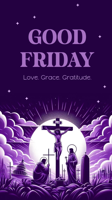 Free Purple Good Friday Template to Edit Online