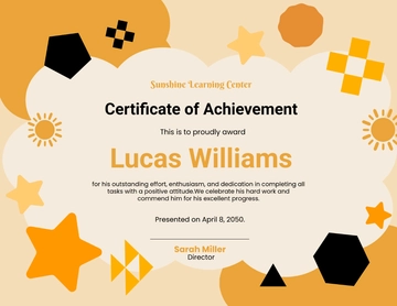 Free Shapes and Stars Kids Certificate Template to Edit Online