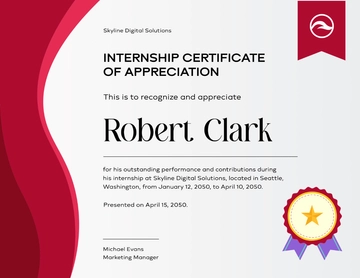 Free Internship Certificate of Appreciation Template to Edit Online