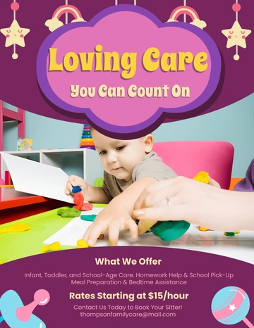 Free Family Babysitting Flyer Template to Edit Online