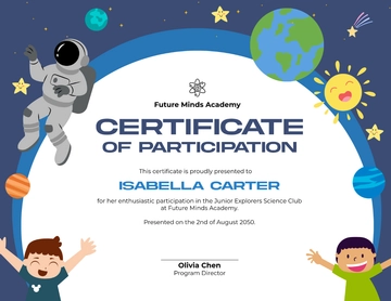 Free Kids Science Club Certificate Template to Edit Online