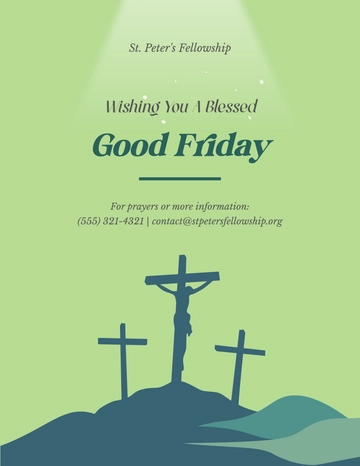Free Green Good Friday Wishes Flyer Template to Edit Online