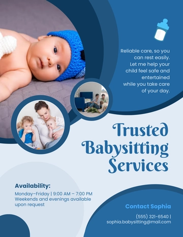 Free Blue Baby in Carriage Flyer Template to Edit Online