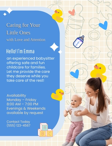 Free DIY Babysitting Flyer Template to Edit Online
