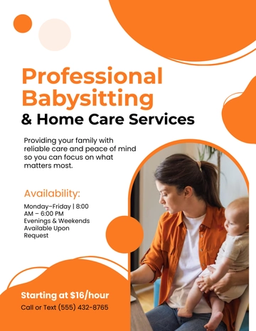 Free Home Babysitting Flyer Template to Edit Online