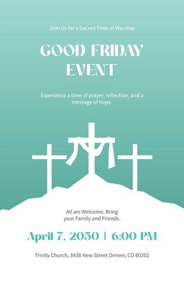 Free Simple Good Friday Event Poster Template to Edit Online