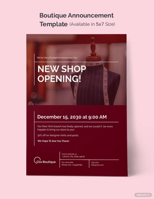 Boutique Announcement Template