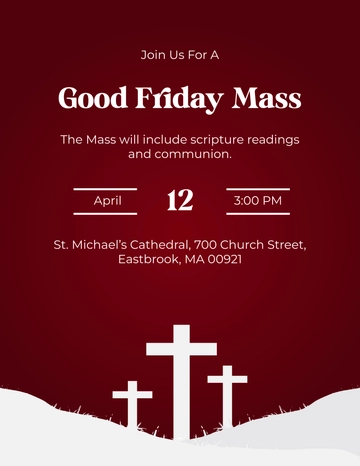 Free Creative Good Friday Mass Flyer Template to Edit Online