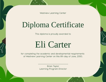 Free Green Kids Diploma Certificate Template to Edit Online