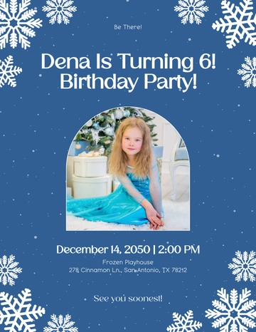 Free Frozen Birthday Flyer Design Template to Edit Online