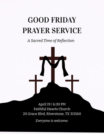 Free Black Good Friday Graphic Flyer Template to Edit Online