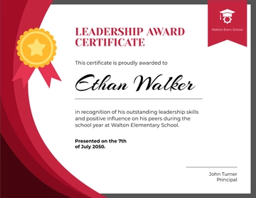 Free School Leadership Certificate Template to Edit Online