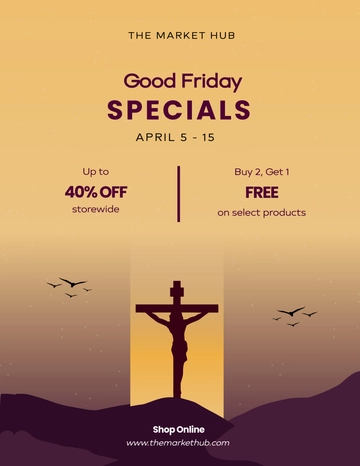Free Modern Good Friday Marketing Flyer Template to Edit Online