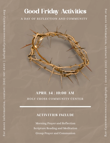 Free Brown Good Friday Activities Flyer Template to Edit Online