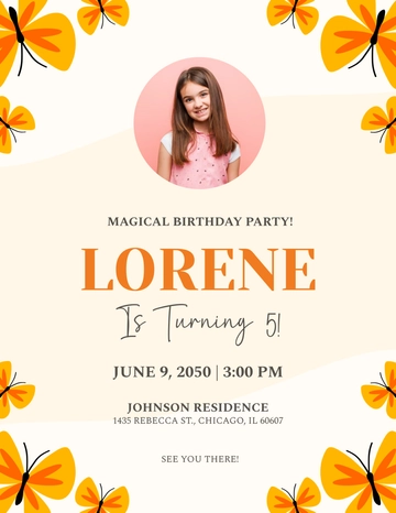 Free Butterfly Birthday Flyer Template to Edit Online