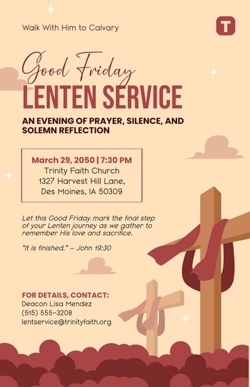 Free Lenten Season Good Friday Poster Template to Edit Online