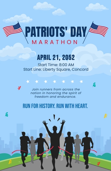 Free Patriots' Day Marathon Template to Edit Online