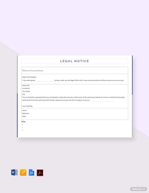 Sample Legal Notice Template