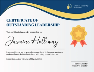Free Exemplary Leadership Certificate Template to Edit Online