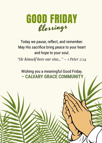 Free Good Friday Social Media Wishes Template to Edit Online