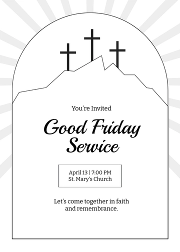 Free Good Friday Drawing Invitation Template to Edit Online
