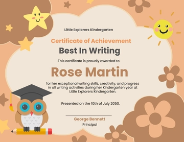 Free Cute Kindergarten Certificate Design Template to Edit Online