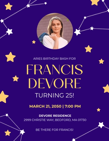 Free Aries Birthday Flyer Template to Edit Online