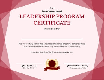 Free Blank Leadership Program Certificate Template to Edit Online