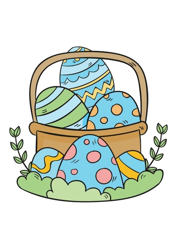 Free Blue Easter Egg Drawing Template to Edit Online