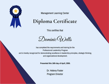 Free Professional Leadership Diploma Certificate Template to Edit Online