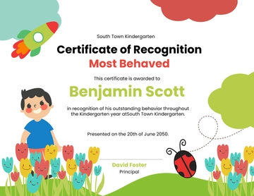 Free Modern Kindergarten Certificate Template for Kids to Edit Online