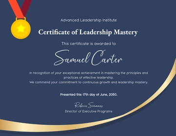 Free Leadership Mastery Certificate Template to Edit Online