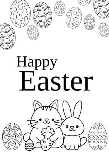 Free Modern Easter Drawing Card Template to Edit Online